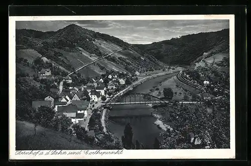 AK Obernhof a. d. Lahn, Teilansicht mit Goethepunkt