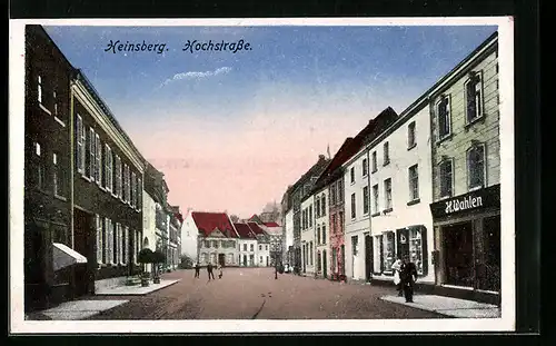 AK Heinsberg, Hochstrasse mit Geschäft