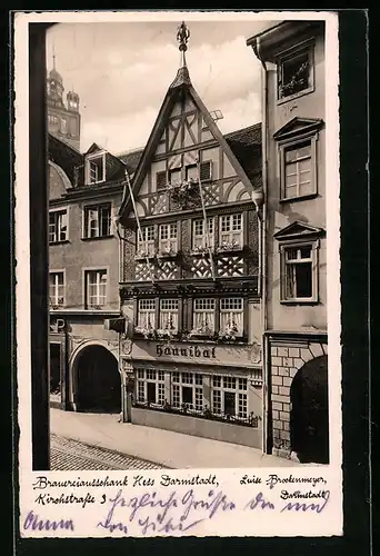 AK Darmstadt, Gasthaus Hannibal, Kirchstrasse 3