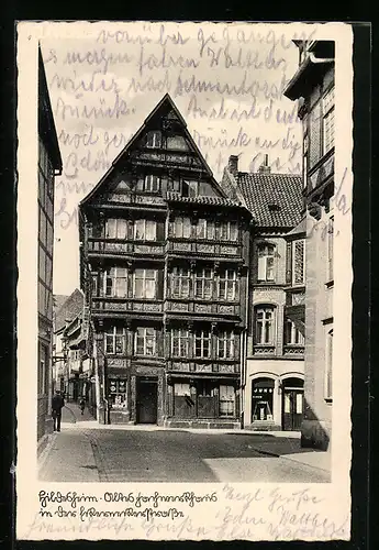 AK Hildesheim, Altes Fachwerkhaus in der Eckemekerstrasse
