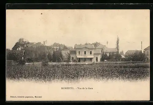 AK Morestel, Vue de la Gare, Bahnhof