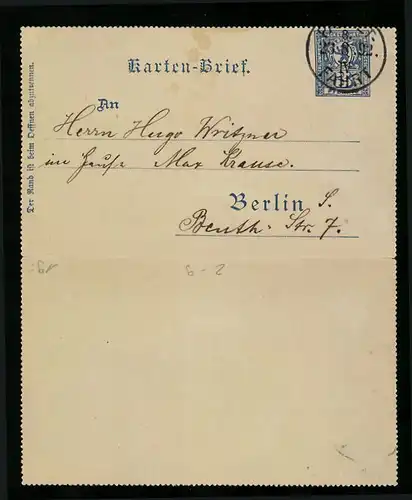 Klapp-AK Berlin, Karten-Brief, Private Stadtpost Neue Berliner Omnibus-Packetfahrt AG