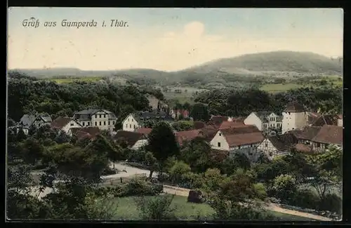 AK Gumperda, Panorama mit Gebirge