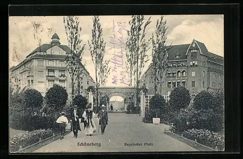 AK Schöneberg, Bayrischer Platz, Flaneure