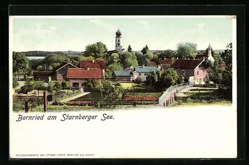 AK Bernried /Starnberger See, Teilansicht mit Gärten