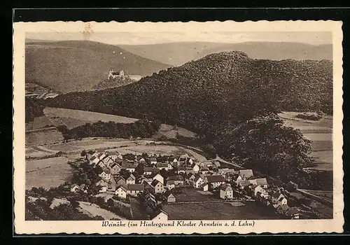 AK Weinähr b. Obernhof, Teilansicht, Im Hintergrund Kloster Arnstein a. d. Lahn