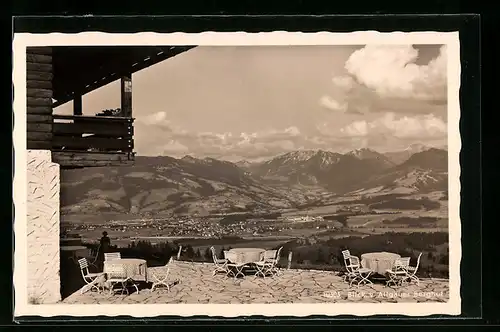 AK Sonthofen, Blick vom Berggasthaus Allgäuer Berghof