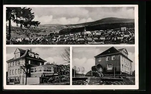 AK Schlossborn / Taunus, Gebäude- und Gesamtansichten