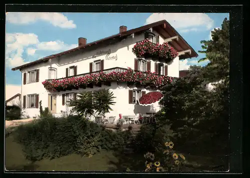 AK Höslwang /Chiemgau, Blick auf Haus Hubertus, Bes. Fam. Unzeitig