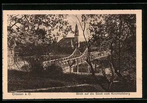 AK Crossen a. O., Stadt vom Kirchhofsberg