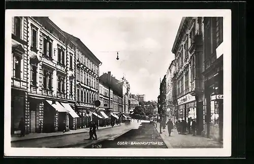 AK Eger, Partie in der Bahnhofstrasse