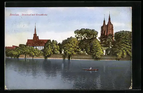 AK Breslau, Dominsel mit Kreuzkirche