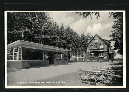 AK Neustadt, Gasthaus und Restaurant Waldfrieden mit Cafe-Garten