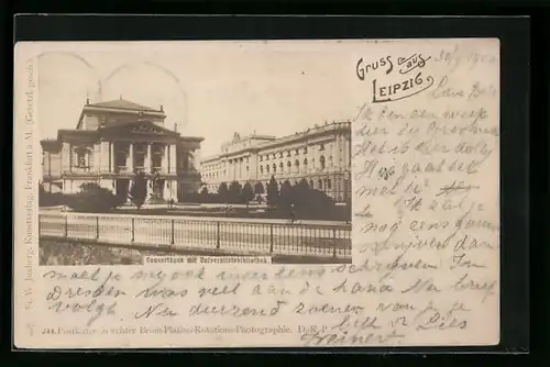 AK Leipzig, Konzerthaus mit Universitätsbibliothek