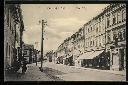 AK Ohrdruf / Thür., Marktstrasse mit Gasthaus und Geschäften