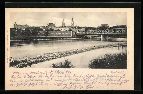 AK Ingolstadt, Totalansicht mit Brücke