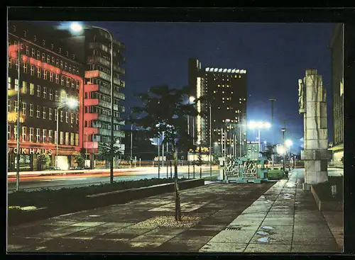 AK Karl-Marx-Stadt, Blick in die Karl-Marx-Allee