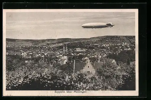 AK Meiningen, Zeppelin über dem Ort