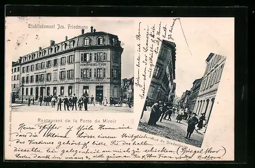 AK Mülhausen, Etablissement Jos. Friedmann, Rue de Diedenheim