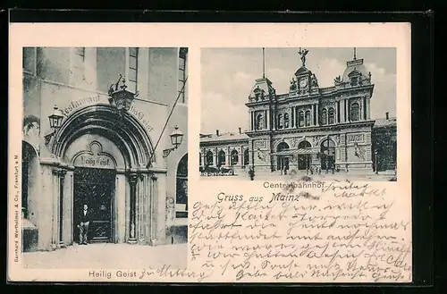 AK Mainz, Gasthaus Heilig Geist, Centralbahnhof