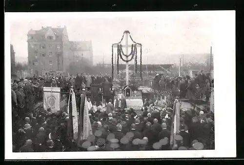 AK München-Sendling, Grundsteinlegung der St. Korbinian-Jubiläumskirche 1924