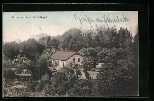 AK Rohlfshagen, an der Kupfermühle im Wald