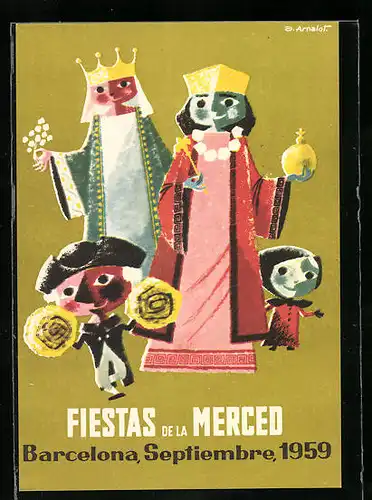 AK Barcelona, Fiestas de la Merced, Septiembre 1959