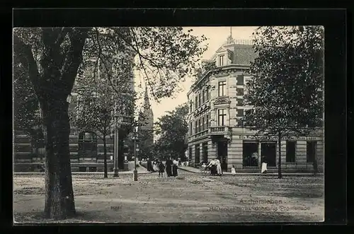 AK Aschersleben, Herrenbreite mit Johannis-Promenade und Kirche