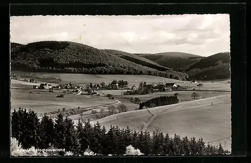 AK Altenfeld /Hochsauerland, Totalansicht von einem Berg aus gesehen