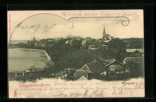 AK Eckernförde-Borby, Panorama aus der Vogelschau