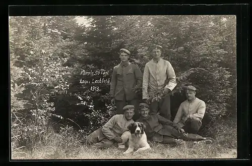 Foto-AK Lechfeld, Parole 50 Tägl., Lager Lechfeld 1913