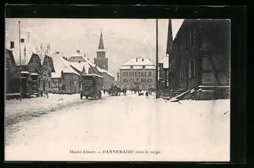 AK Dannemarie /Haute-Alsace, Panorama sous la neige