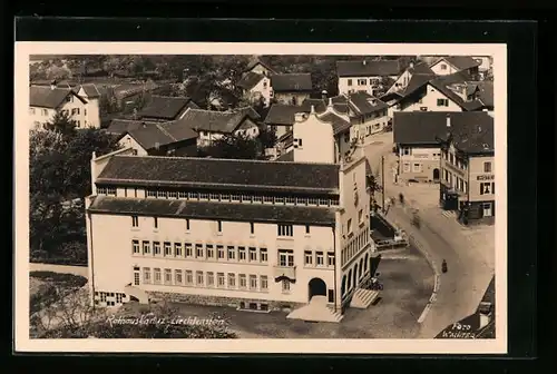 AK Liechtenstein, Rathaus mit Umgebung aus der Vogelschau