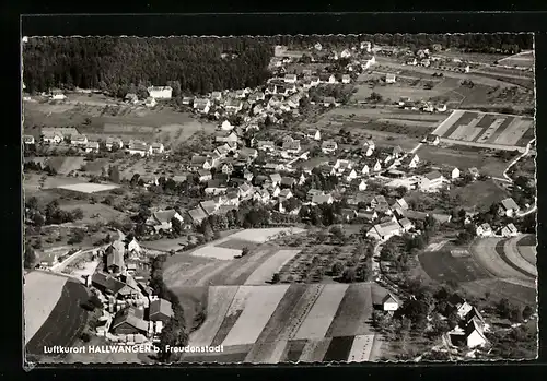 AK Hallwangen b. Freudenstadt, Totalansicht vom Flugzeug aus