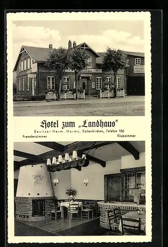AK Kaltenkirchen, Hotel zum Landhaus H. Harms mit Klubzimmer