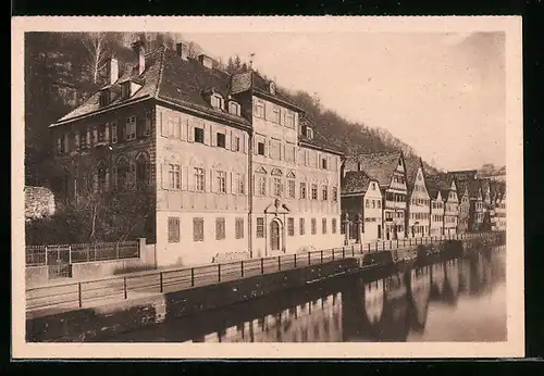 AK Calw, Bischofstrasse, vom Wasser gesehen