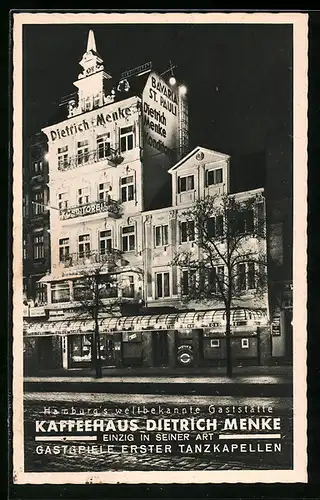 AK Hamburg-St.Pauli, Kaffeehaus Dietrich Menke, Reeperbahn 33-35