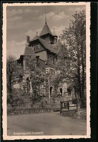 AK Warnsdorf, Burgsbergwarte, Strassenansicht