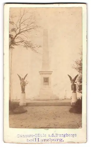 Fotografie A. Wille, Harzburg, Ansicht Bad Harzburg, Canossa-Säule auf dem Burgberg, Denkmal