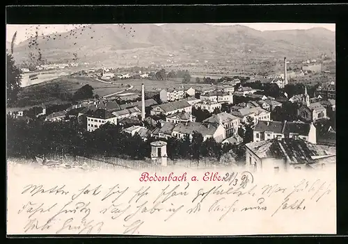 AK Bodenbach a. Elbe, Totalansicht aus der Vogelschau