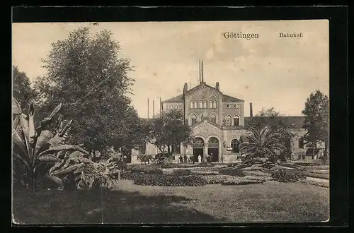 AK Göttingen, Bahnhof mit Park