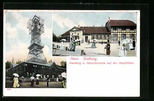 AK Stolberg /Harz, Auerberg und Aussichtsturm auf der Josefshöhe