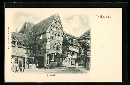 AK Hildesheim, Strassenpartie am Pfeilerhaus
