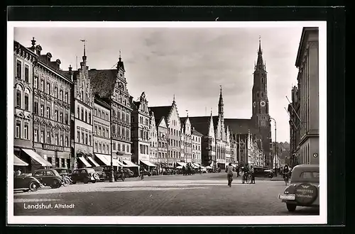 AK Landshut / Isar, Altstadt mit Kirche