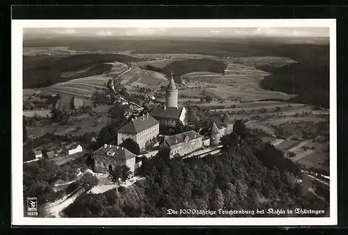 AK Kahla i. Thür., Leuchtenburg, Flugzeugaufnahme