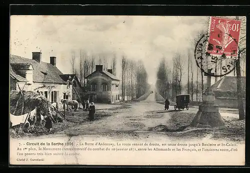 AK Circuit de La Sarthe 1906, La Butte d`Ardennay, Autorennen