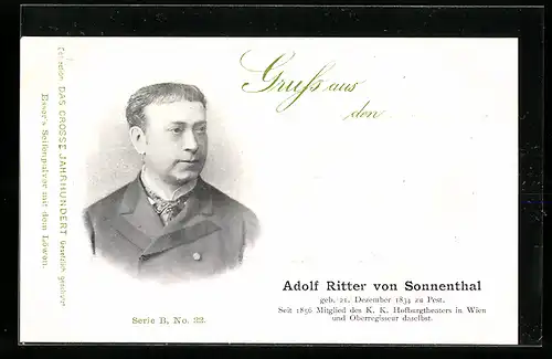 AK Schauspieler Adolf Ritter von Sonnenthal