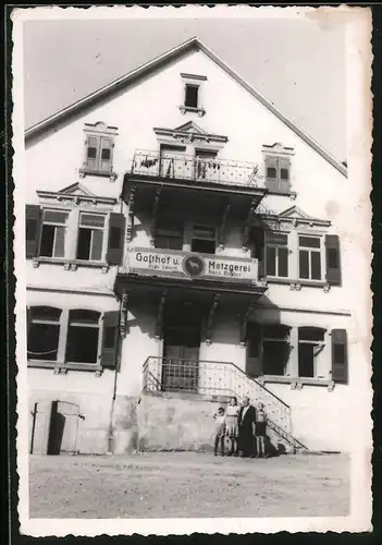 Fotografie unbekannter Fotograf, Ansicht Hohenstaufen, Gasthof & Metzgerei Zum Lamm von Franz Balser