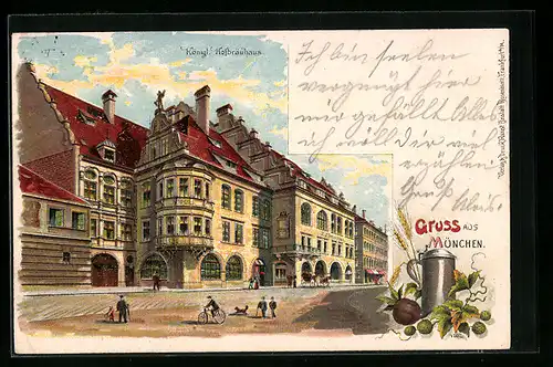 Lithographie München, Königliches Hofbräuhaus