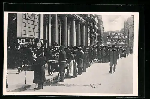 AK Hamburg, Strassen-Scenen bei der Börse, Strassenhändler